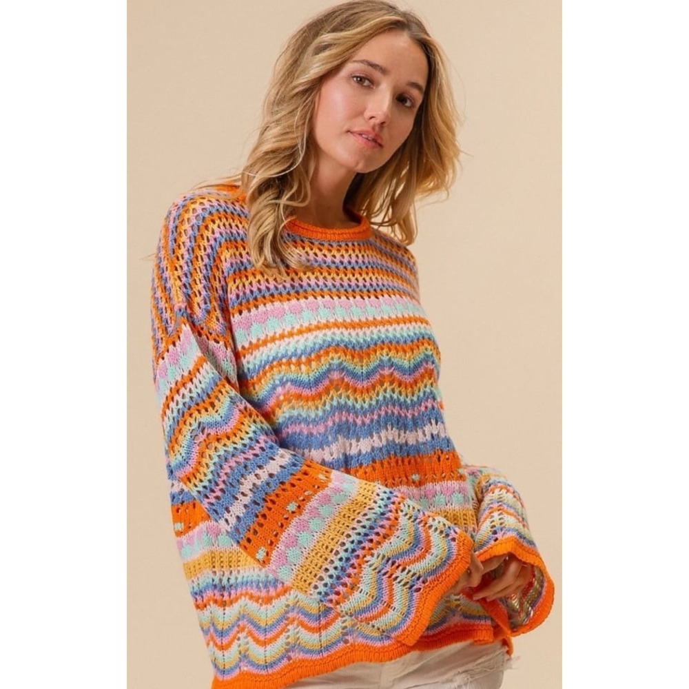 Boutique Crochet open knit pullover size‎ xl